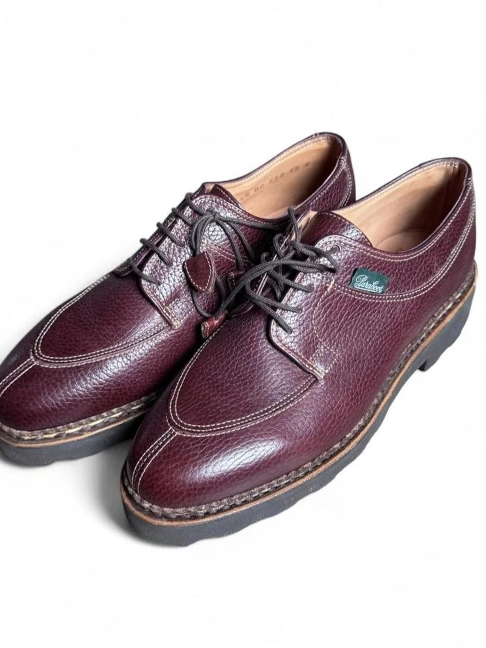 Paraboot Avignon Brown Leather Lace-Up Derby Shoes - Size US 6.5 Men’s/7.5 Women